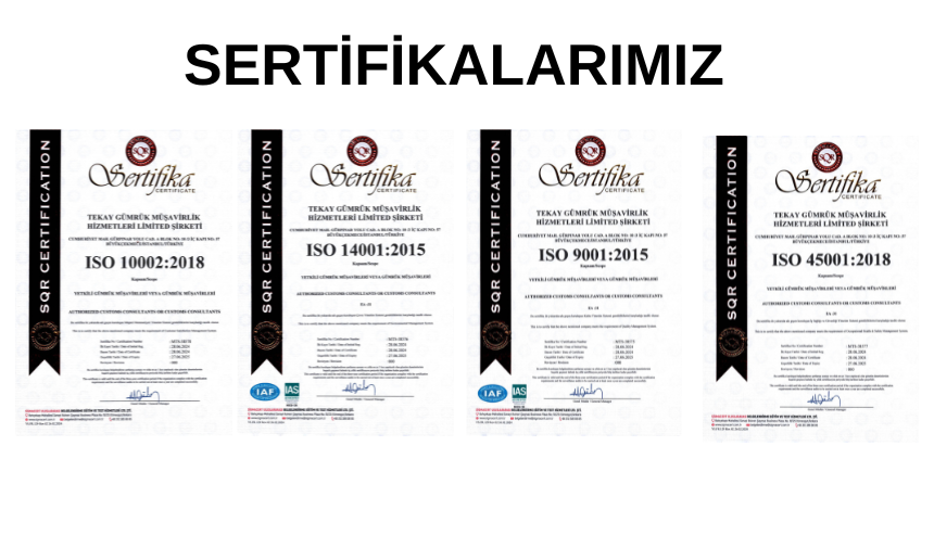 Sertifikalarımız